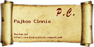 Pajkos Cinnia névjegykártya